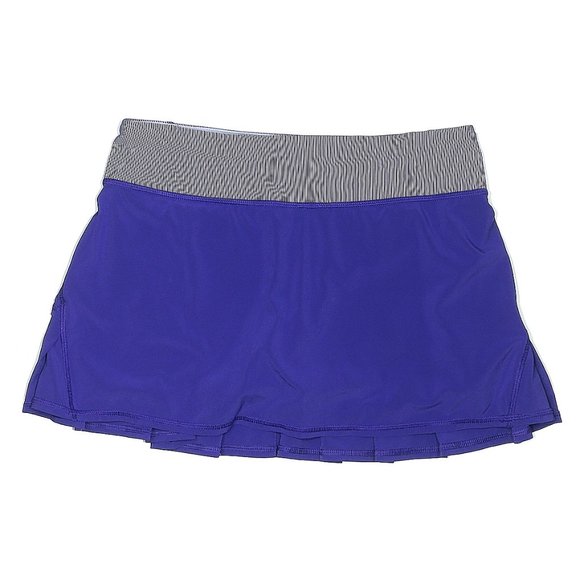 Lululemon Skort Pace Setter tennis Skirt Bruised Berry stripe Purple sz 4 - Picture 2 of 5